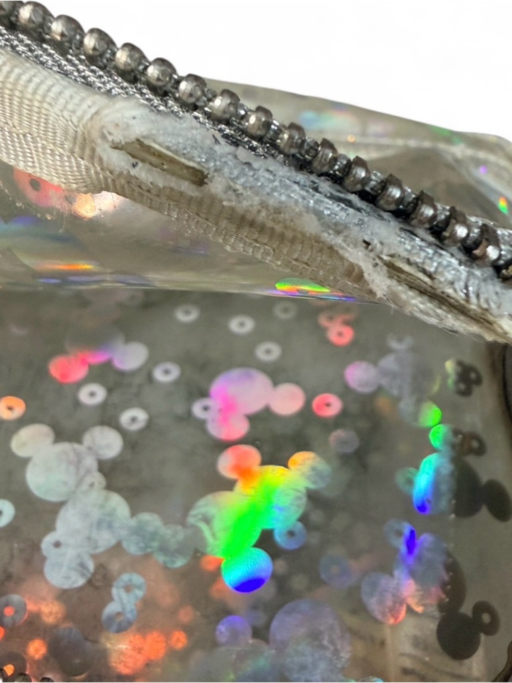 Disney Parks Loungefly Small Backpack Holographic Mickey Confetti Clear Glitter - Picture 14 of 14
